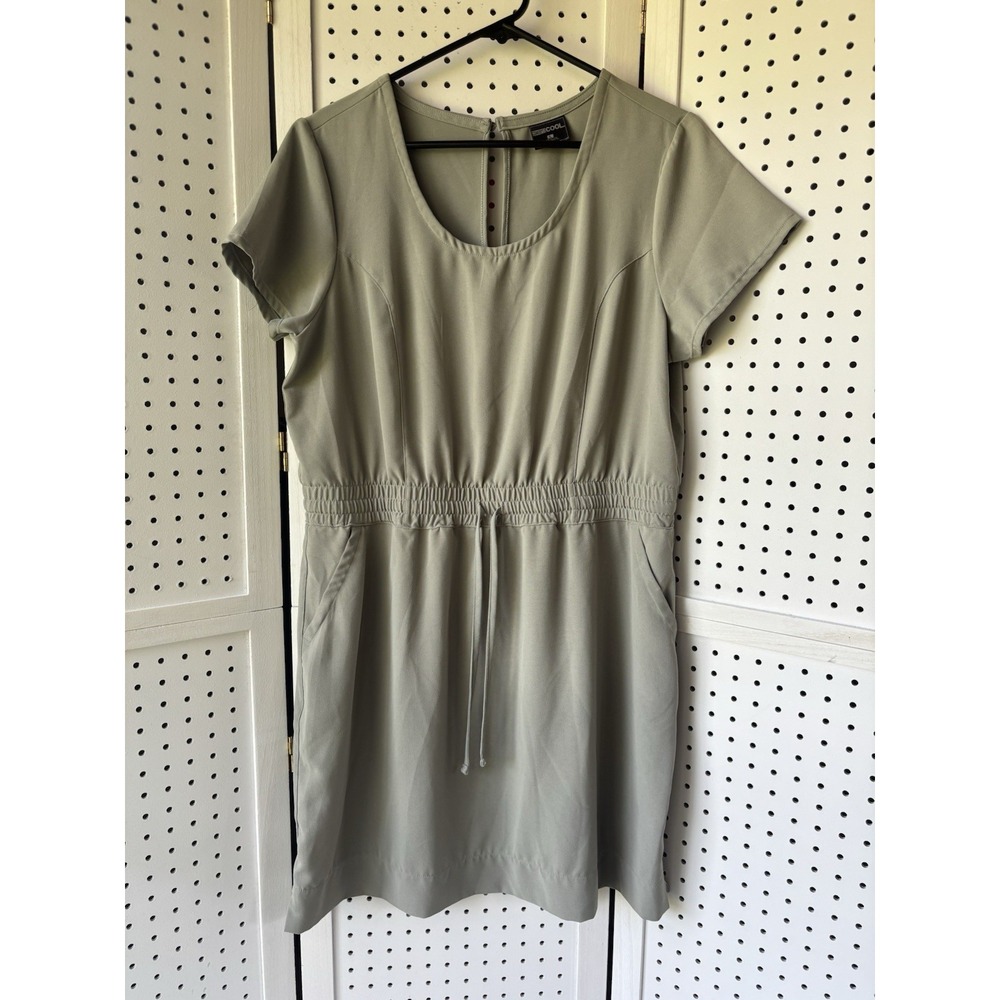 32 Degrees Cool Women's Lg Light Green Casual Short SLV Knee‎ Active Dress